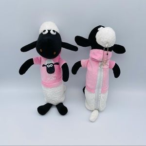 NEW Shaun the Sheep 12" Plush Stuffed Animal Zipper Pouch Bag - CUTE and RARE!